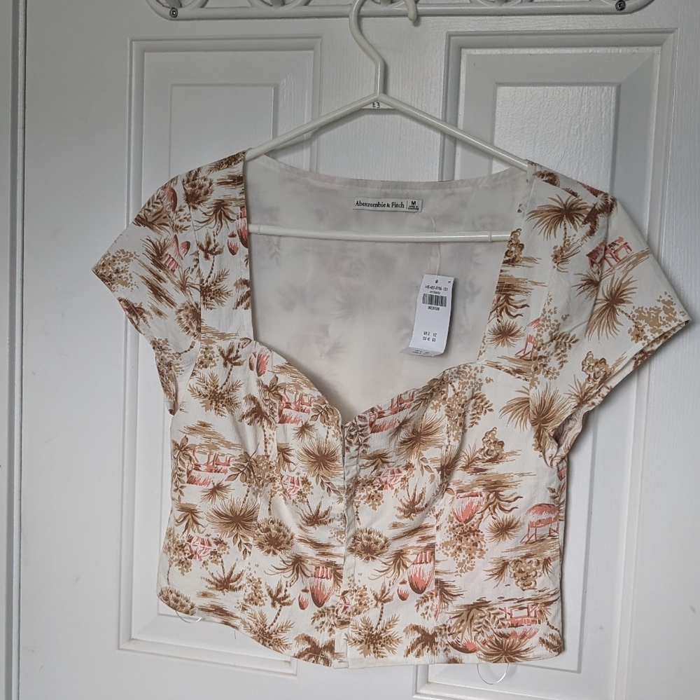 Abercrombie & Fitch | NWT Coastal Floral Corset Crop Top | Size M